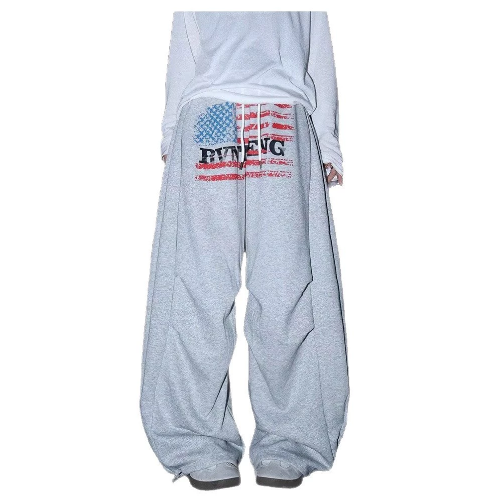 Свободные осенние брюки oversize, корейский стиль, свободный крой — размеры S–3XL, чёрный и серый
