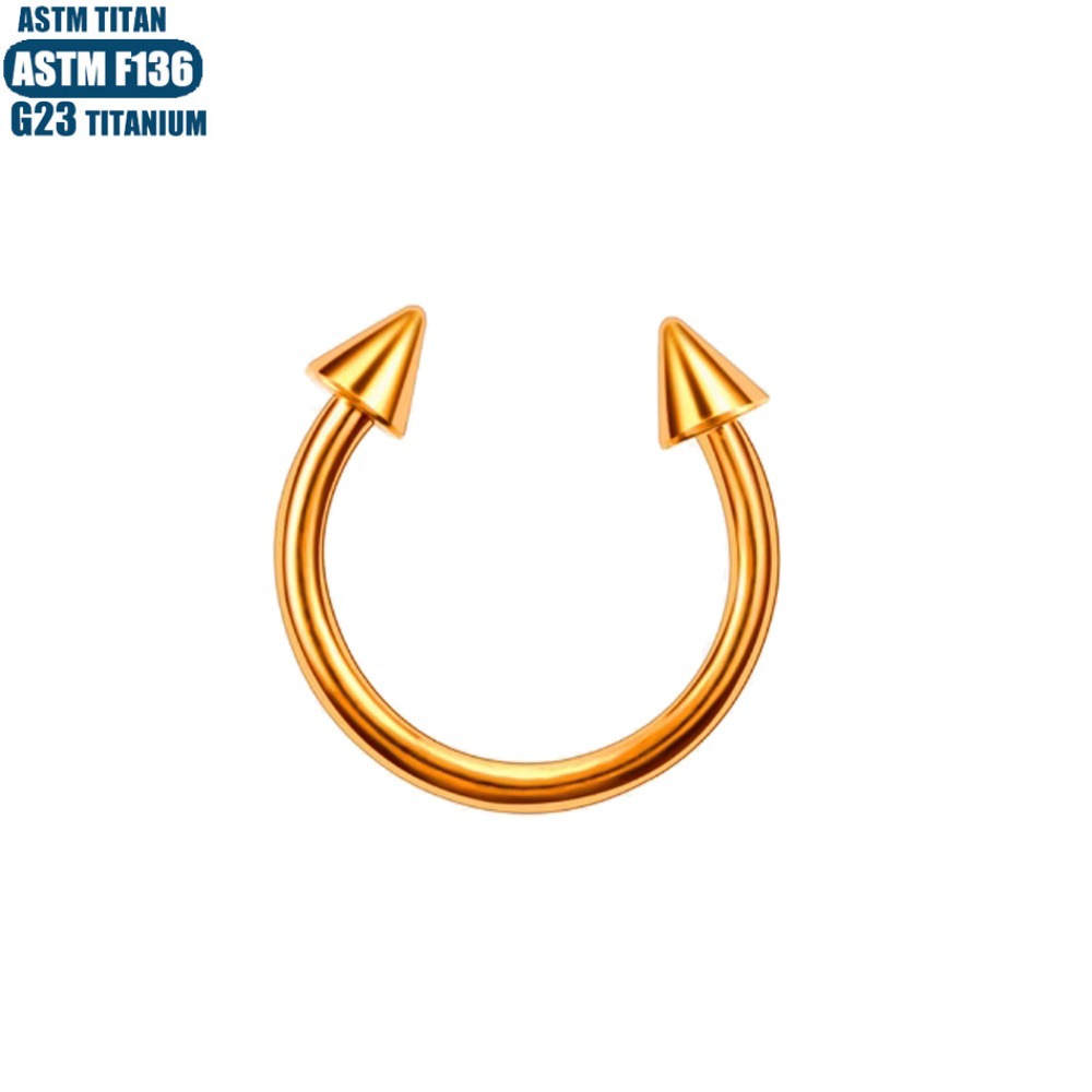 F136 Titanium Nose Ring Septum Ring Horseshoe Rod Lip Nail Ear Bone Ring Internally Threaded Piercing Jewelry detail image 12