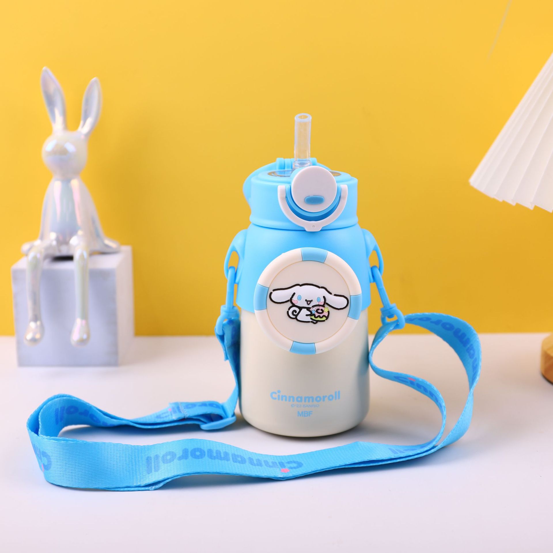 Transmisión en vivo explosiva Sanrio girar tazas de aislamiento 316 tazas de paja de acero inoxidable para niños estudiantes hervidor portátil al por mayor
