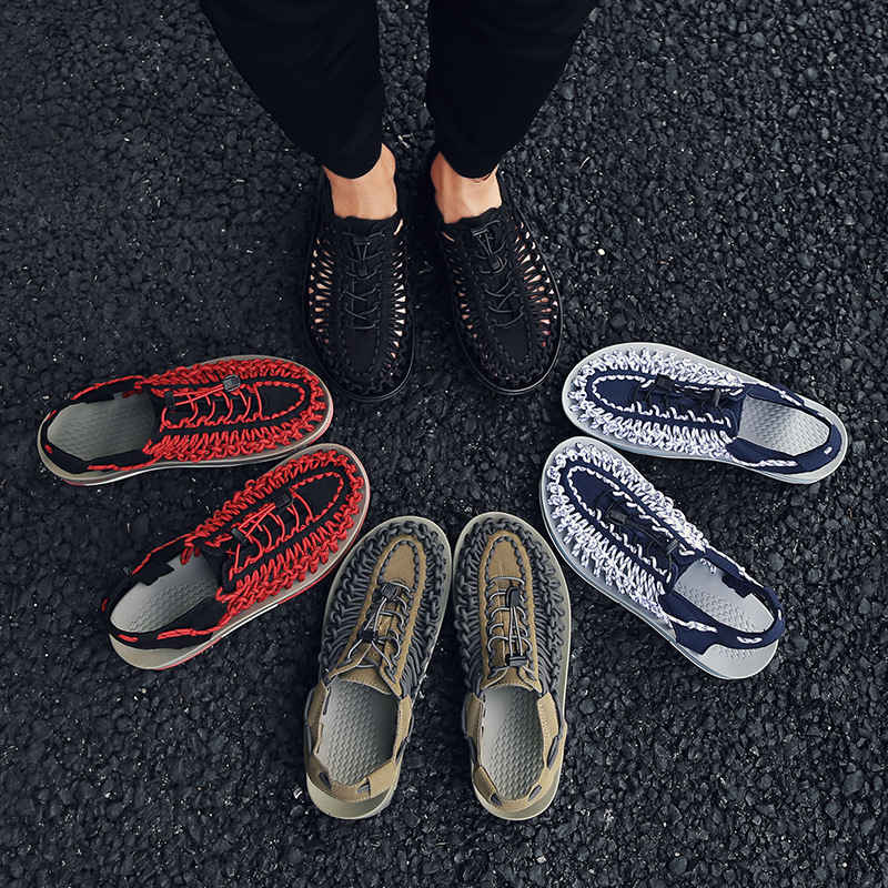 New Sandals Woven Sandals Men's Sandals Casual Beach Shoes Roman Sandals Tracing Shoes Outdoor Mountaineering Wading Shoes