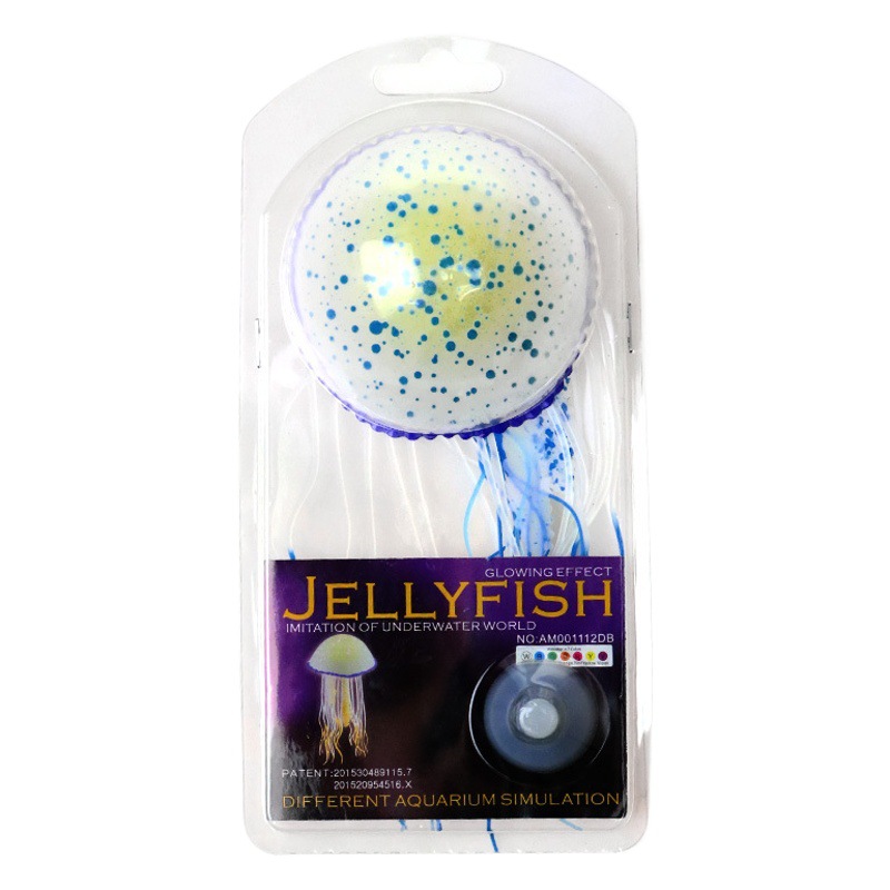 Pecera decoración mar Luna luminosa simulación medusas silicona al por mayor fluorescente falso pescado acuario paisaje Decoración