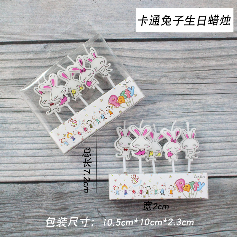 Vela de cumpleaños de dibujos animados al por mayor popular fiesta de flores oso dinosaurio donut cara sonriente vela de pastel para niños