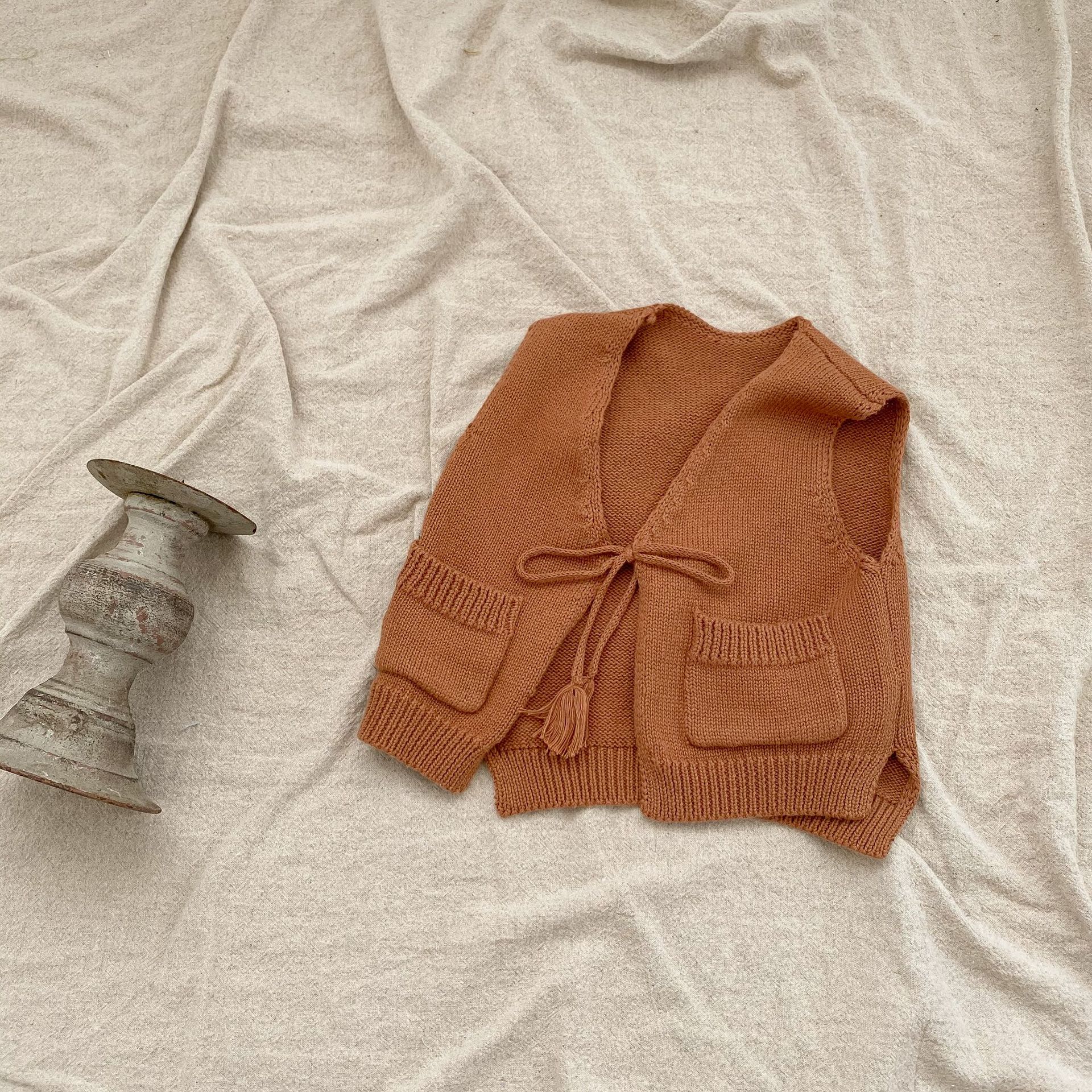 Title 16, Kinder Strickjacke mit Quasten und Bindeband We...