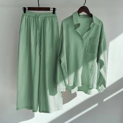 アマゾンクロスボーダー長袖シャツセット大きいサイズ女装ゆるい長ズボン日焼け止め服2点セット外国貿易卸売り