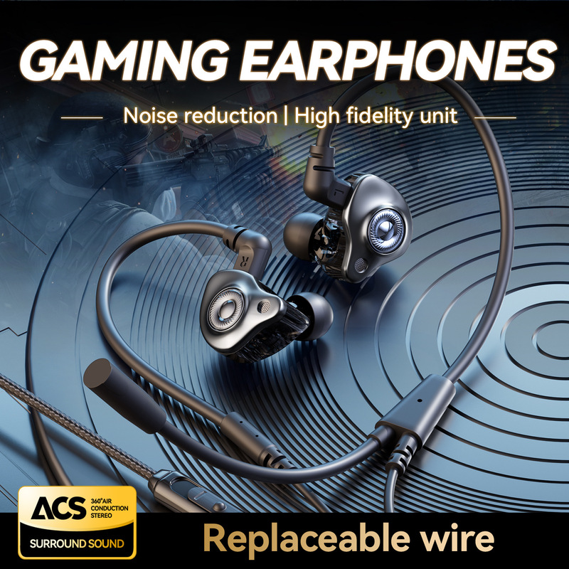 New Dual-Microphone Gaming Wired Headphones for Pubg, E-Sports Noise-Canceling Headphones, Universal for Mobile Phones, Tablets, and Desktops New Dual-Microphone Gaming Wired Headphones for Pubg, E-Sports Noise-Canceling Headphones, Universal for Mobile Phones, Tablets, and Desktops