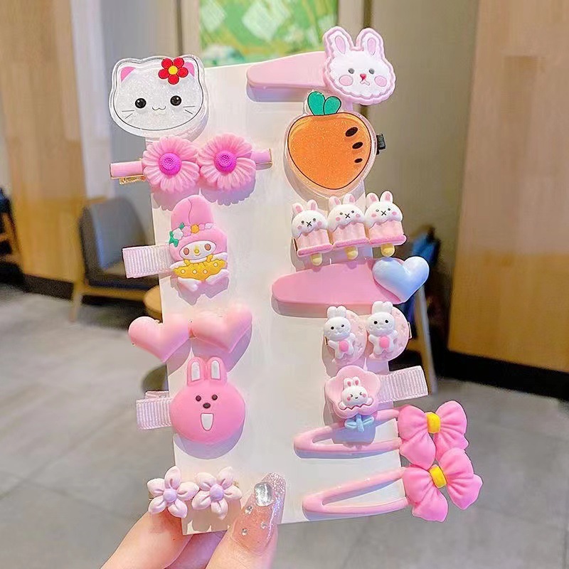 Nuevo clips de dibujos animados para niños coreanos lindos color de caramelo hecho a mano no daña el cabello frange clip para el cabello bebé clip para el cabello toque