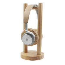 廠家現貨新款木質耳機支架桐木網吧頭戴式耳機架商場耳機展示架