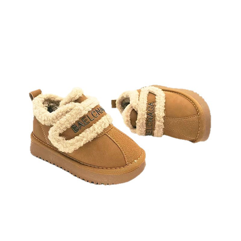 27-37 Tamaño de invierno de niños botas de nieve 2025 nuevas botas cortas para niños con botas de algodón gruesas para bebés calientes