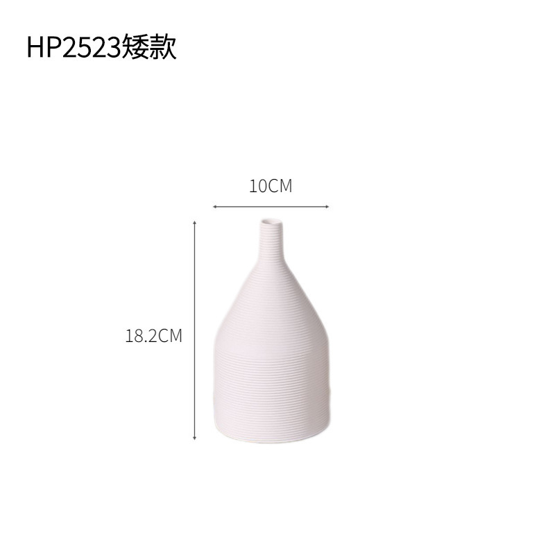 Nordic ins florero de cerámica blanca simple sala estar creativa flor seca arreglo decoración suave accesorios para el hogar al por mayor