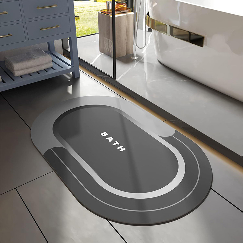 Bathroom Floor Water-absorbent Non-slip Mat For Toilet, Diatom Mud Soft Mat, Quick-drying And Dirt-resistant, Kitchen_voghion.com