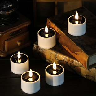 Amazon Solar Simulation Candle Light Outdoor Garden Light Villa Waterproof Camping Holiday Atmosphere Decorative Ornaments