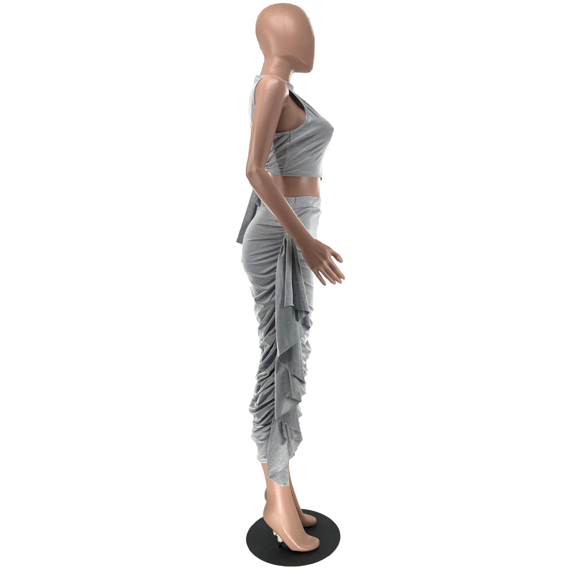 420g Weight Sleeveless Sleeve Length Tank Dress Dresses Type Spandex, Polyester Fabric Type Skirt Co-ord Set Sets Type 2 Pieces Set Quantity Daily Occasion Round Neck Neckline Regular Fit Fit Type Solid Color Pattern Summer, Spring Season Women's Gender Sexy, Streetwear Style Ruffles Craft Daily Women's Sexy Streetwear Solid Color Spandex Polyester Skirt Co-ord Set Skirt Sets 2