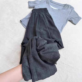 被惊艳到了！薄款棉麻扎染阔腿裤女2026夏季新款慵懒遮胯山本裤子