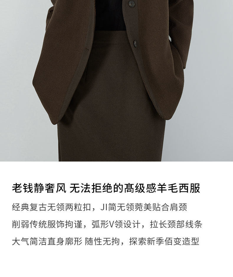 Áo vest nữ cổ V tay dài dáng suông một hàng nút phong cách thanh lịch — Váy Midi Breeveca, Váy màu xanh hải quân, Váy màu xám khói, Váy màu đỏ tía chi tiết 2