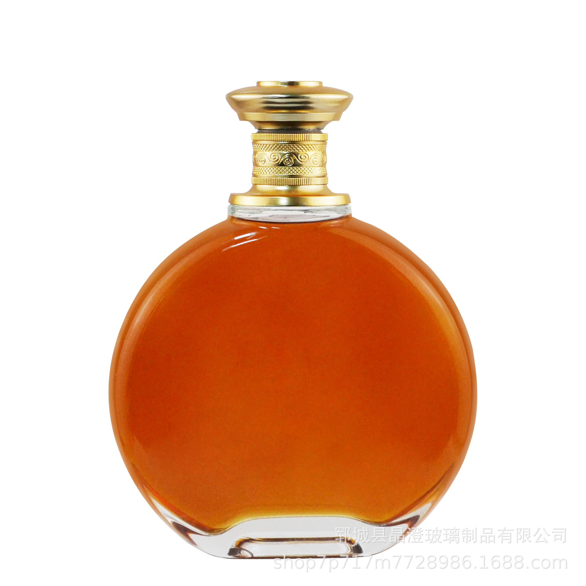 创意圆形玻璃红酒瓶空瓶透明酒瓶加厚果酒瓶冷翠咖啡密封瓶