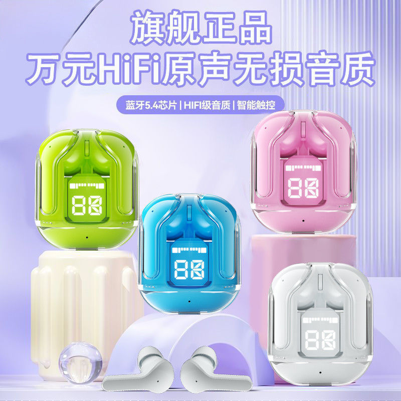 透明なBluetoothヘッドセット、第一世代のノイズリダクション、高品質、超長バッテリー寿命、長時間装着しても痛くない、両耳ステレオヘッドセット|undefined