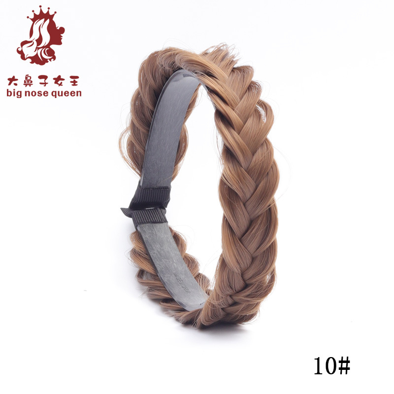 Internet celebridad moda Fishbone trenza desordenada peluca natural mujer trenzada Twist trenza diadema dentada antideslizante pelo presionando diadema