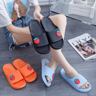Home indoor women's slippers daily outdoor leisure comfortable simple one-word slippers Four Seasons universal plastic shoes