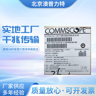 CommScope AMP Amp Class 6 Unshielded Jumper 3 m RJ45 Oxygen Free Copper Network NPC06UVDB-BL010F