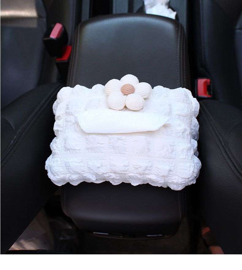 Cute car-mounted tissue box, hanging tissue box set for sun visor, armrest box, car seat tissue hanging bag for women