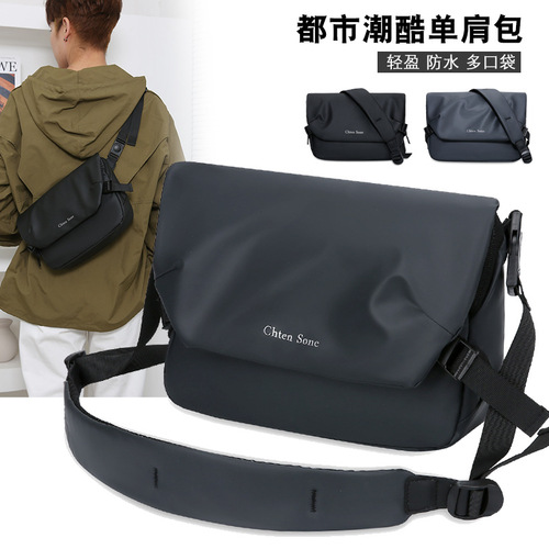 Foreign trade men's bags, business commuter shoulder crossbody bag, men's trendy brand mobile phone, men's casual workwear functional bag