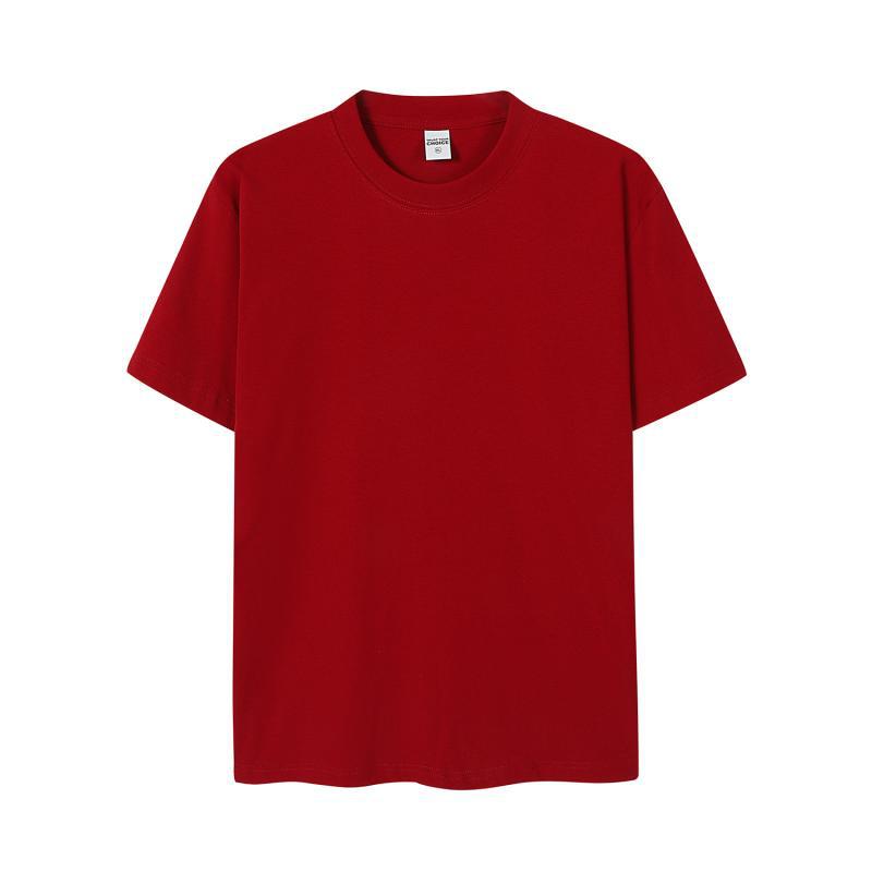 Camiseta de cuello redondo regular de hilo de spandex pesado de 230g, moda de verano