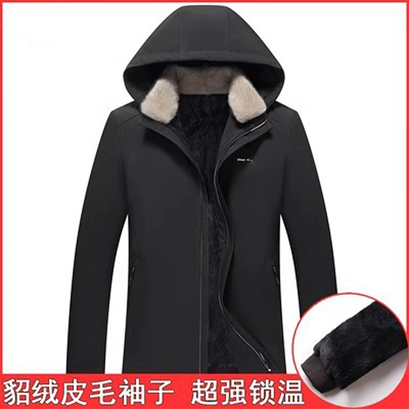 Мужская цельная короткая куртка Parker из меха, зимнее пальто со съемной норковой подкладкой, мужские натуральные волосы Overcome