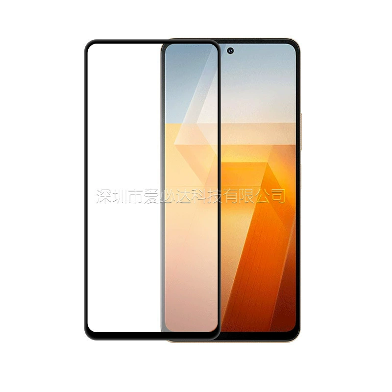 Защитное стекло для iQOO Z10/Z9/Z8/Z7, полноэкранное шелкографированное чёрное, полная клейкая основа