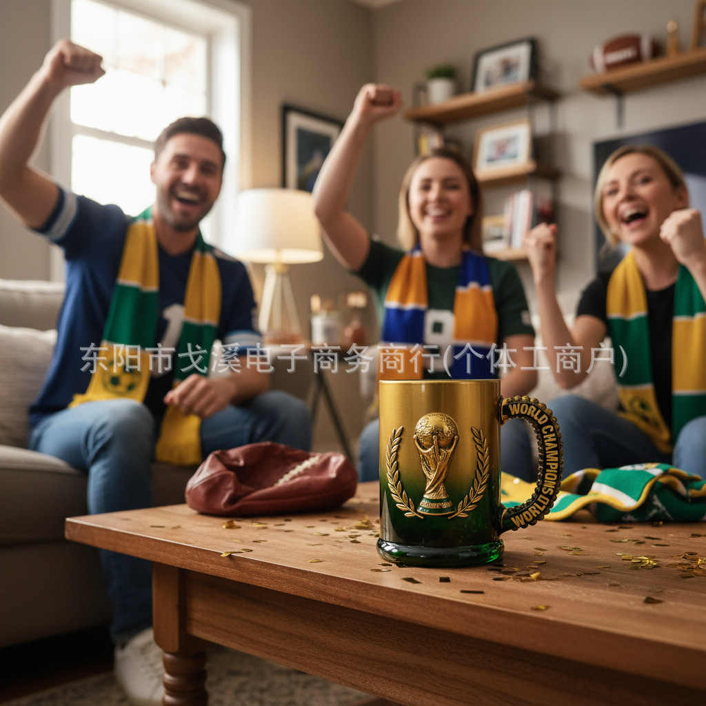 Transfronterizo nuevo equipo nacional de fútbol de la Copa del Mundo de resina de acero inoxidable 3D recuerdos Copa del Mundo de la Semana de la Copa de Agua