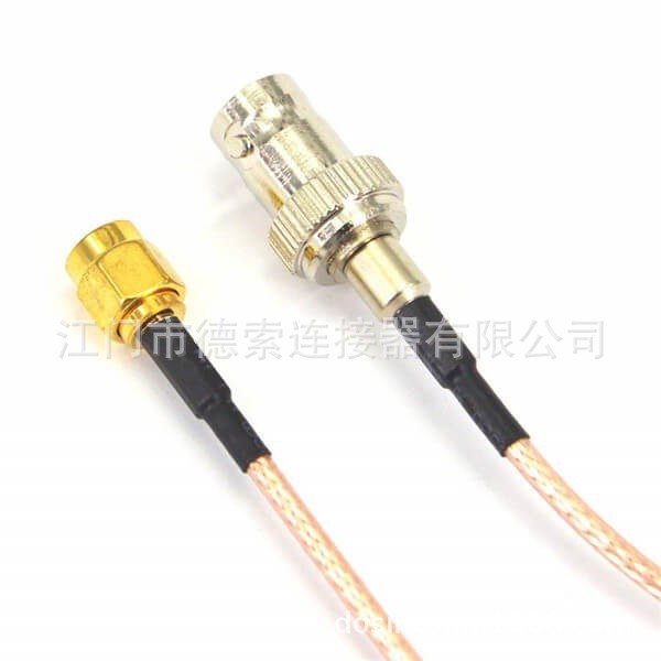 BNC信号线天线延长线RG316转反极SMA公头线长10CM