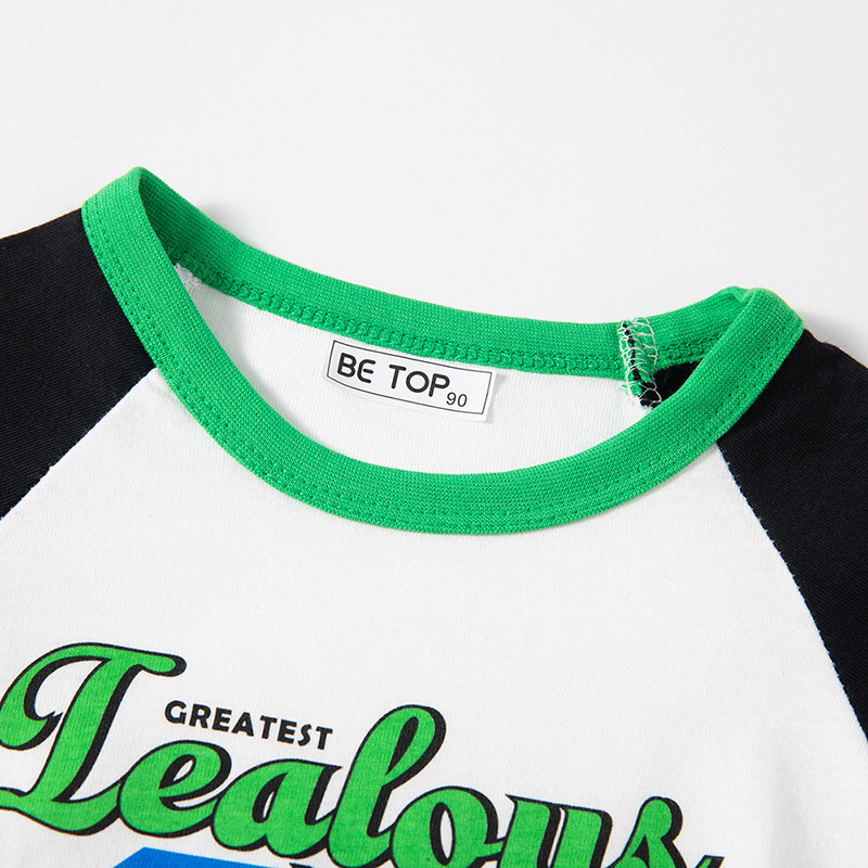 Ropa de verano para niños algodón color manga larga primavera y otoño tops marea guapo ropa para niños una generación