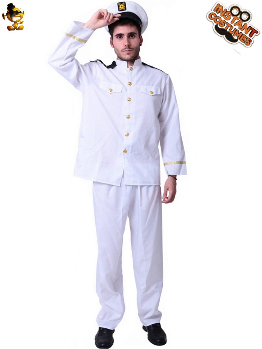 Adulto macho capitán traje de rendimiento traje ropa de fiesta traje de la etapa de disfraces de Halloween traje Cosplay