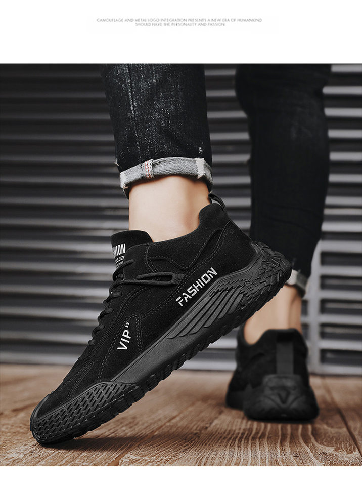 Giày nam cổ thấp da tổng hợp đế cao su chống trượt, kiểu dáng thể thao casual — K2373 màu kaki, K2373 màu xám, K2373 màu đen chi tiết 11