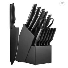 All Black Blade Wooden Holder Knife Sixteen Piece Model Set