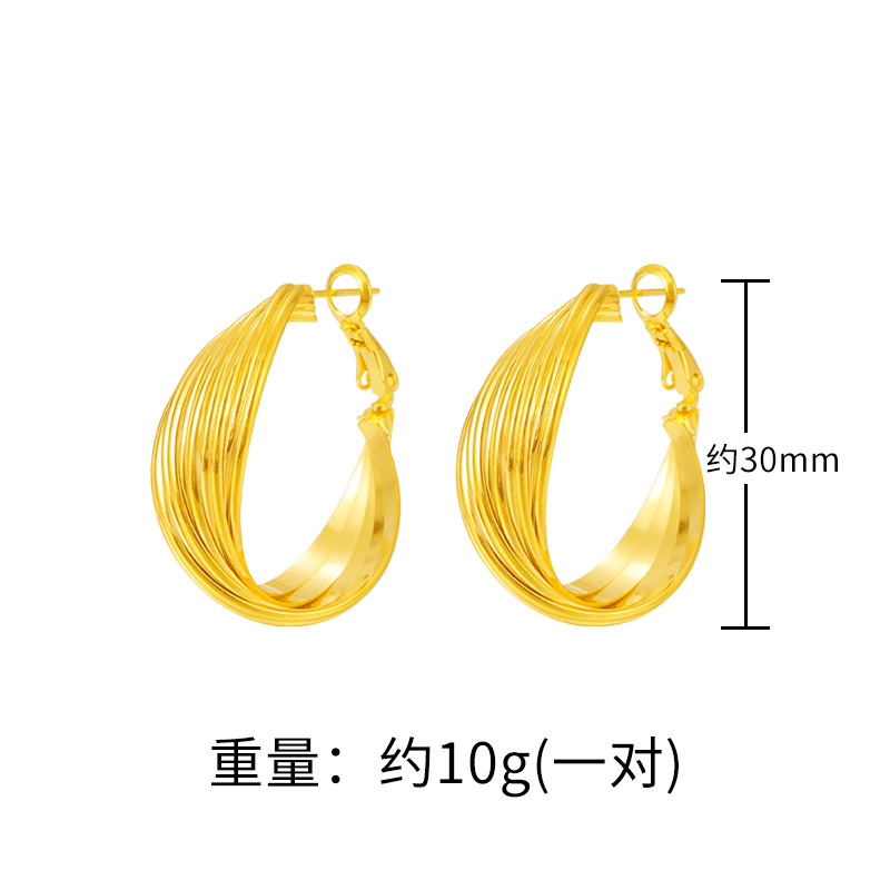 2023 nuevos pendientes de las mujeres Mobius anillo imitación oro multi-capa pendientes Cruz diseño online pendientes populares