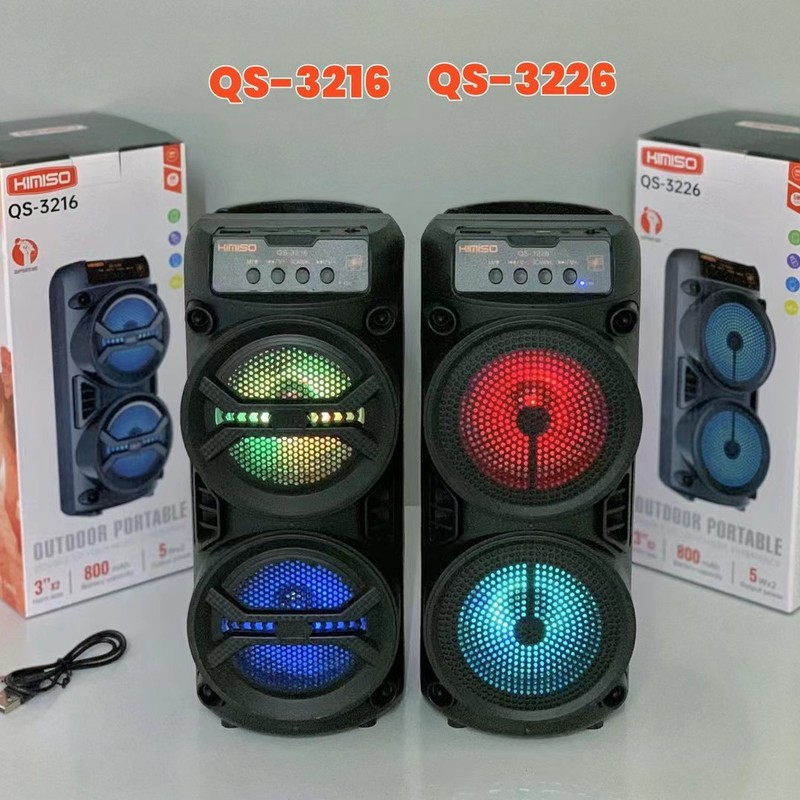 外贸双3寸无线蓝牙音箱手提户外大音量便携式家用RGB炫彩灯低音炮|undefined