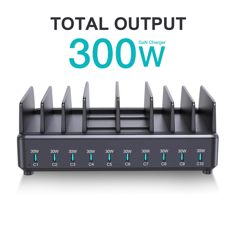 Multi-Port Desktop Charger 300W Charging Station Pd Charger Fast Charging Multi-Port USB Charger Tablet Charging Stand