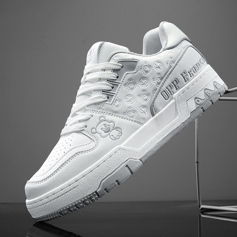 OPP violento blanco y negro panda mostrador zapatos de cuero genuinos zapatos de lujo ligero zapatos de mujer de moda ligero versátil zapatos de skate de altura baja