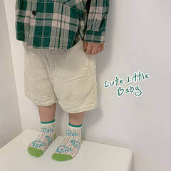 Children's socks wholesale manufacturer 2024 Spring thin striped checkered mesh gauze socks cotton cute boy socks