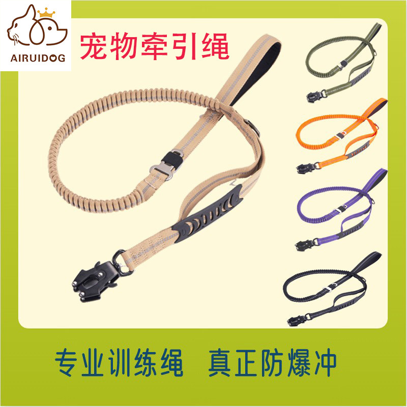 Correa de Tracción para Perro Mediano/Grande con Hebilla Rana, Táctica, Reflectante, Transfronterizo