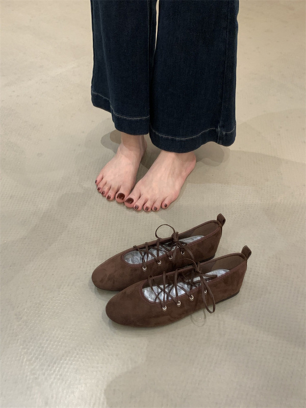小众韩国单鞋女2025春季新款法式圆头绑带浅口芭蕾舞鞋玛丽珍女鞋|undefined