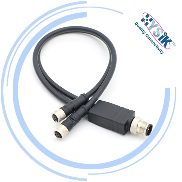 M12 waterproof connector 4-core 5-core T-type Y-type one-in multi-out waterproof with wire connector M12 waterproof connector 4-core 5-core T-type Y-type one-in multi-out waterproof with wire connector