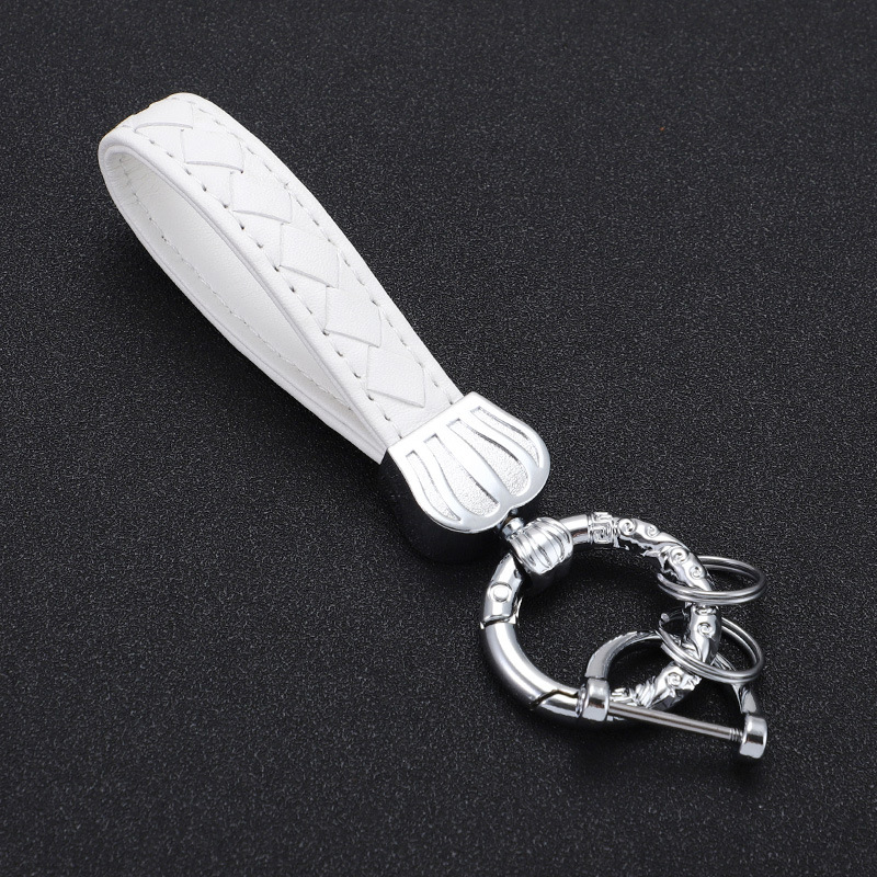 Productos transfronterizos Llavero de coche Corona Llavero de metal Material de aleación de zinc Cuerda de cuero duradera de alta gama Llavero