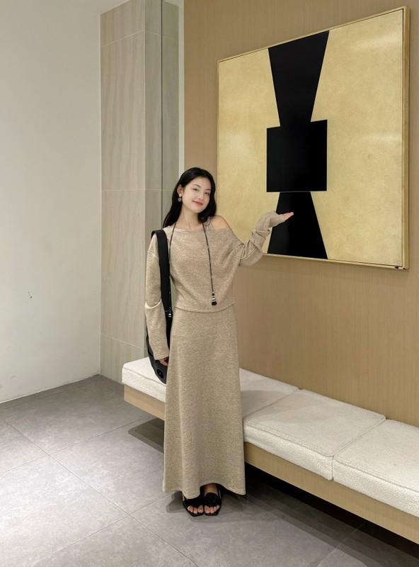 DIGM | 2025秋冬极简松弛感露肩针织衫+吊带裙连衣裙套装女A10971|undefined