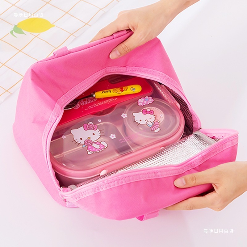 漫画かわいい小学生弁当バッグハンドランチバッグ子供用大容量防水耐油ハンドバッグ|undefined