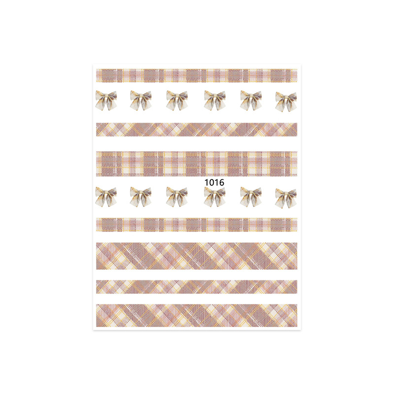 Celebridad de Internet nuevo escocés Plaid uñas pegatinas JK estilo fresco uñas pegatinas DIY cinta adhesiva
