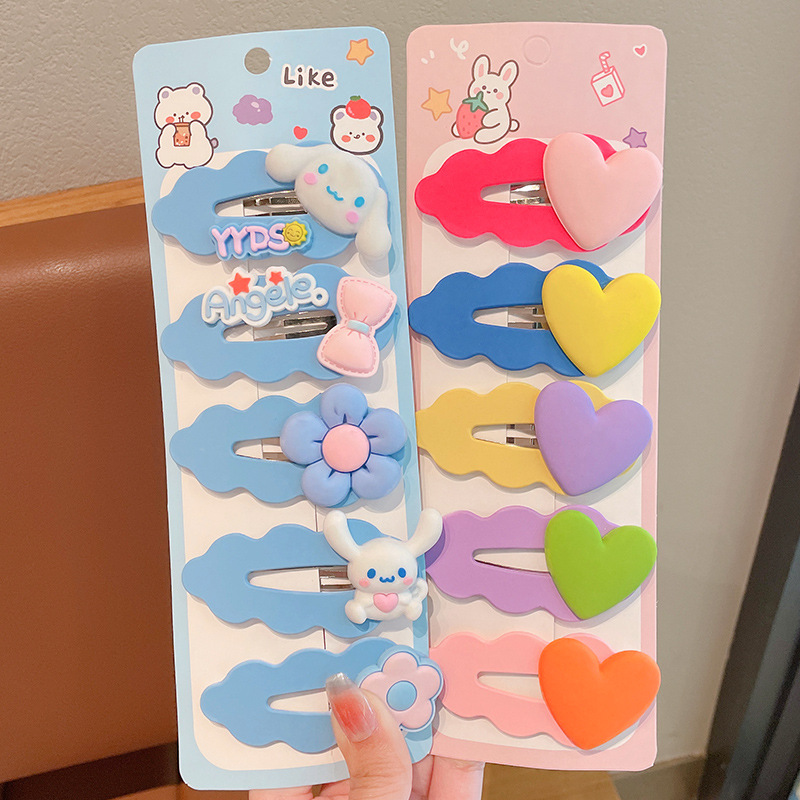 [Enviar cartón] niños adultos horquilla traje Amor de dibujos animados duckbill clip BB clip flequillos clip de Cabeza trasera