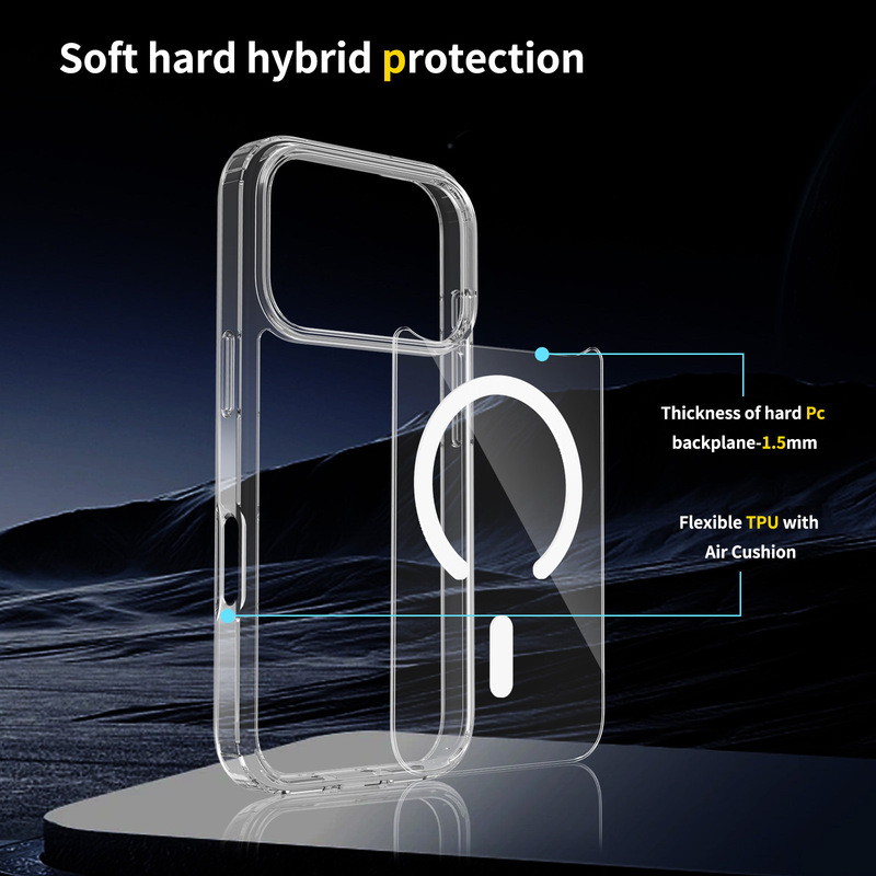 适用iphone17pro防刮花透明防刮花磁吸壳二合一防摔苹果17保护套|undefined