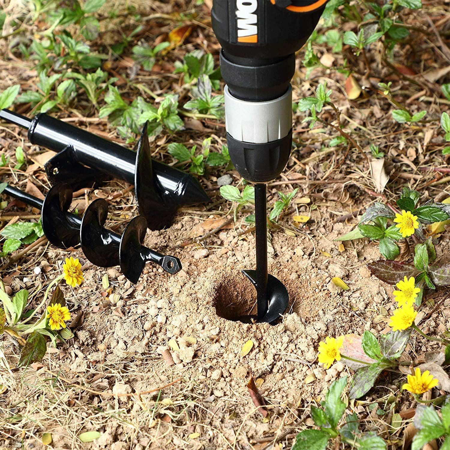 手电钻地钻钻头花盆松土施肥花园种植绿化种菜种花种草莓玉米钻头