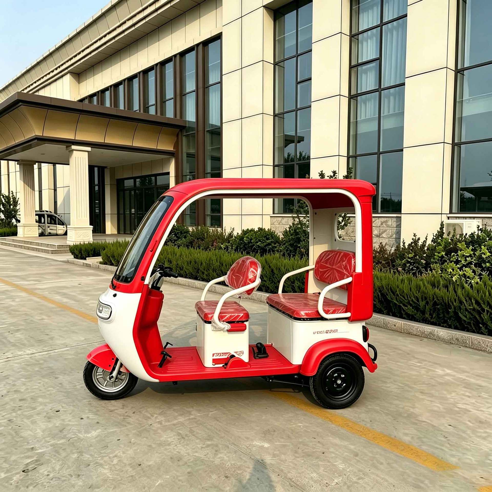 Fuel-Powered Three-Wheeled Vehicle with Canopy for Passenger Transport, Specifically for the African Market, Cross-Border Export Mobility Scooter, Comfortable Model